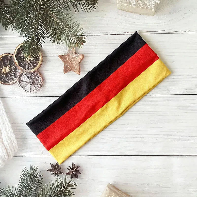 National Flag Soccer Fan Headband Elastic Cheer Hairband Country Flag Headband for Fans Sports Event Hair Accessories