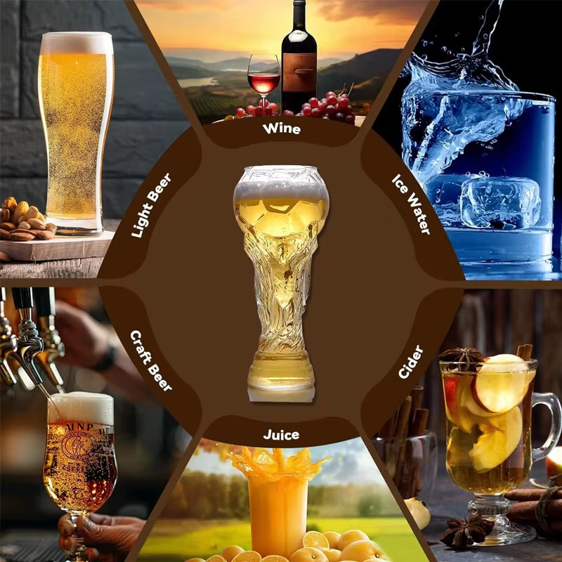 A Glass of Beer Beer Glass Coffee Mugs Trophy Shape Comfort with Distinctive Texture Beer Mug Suitable for Family Gatherings